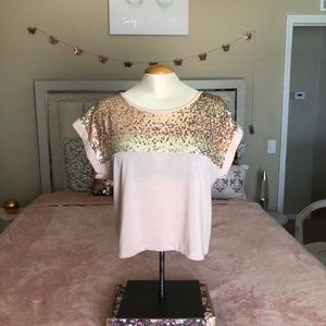 Rose gold sequins and blush crop top fancy